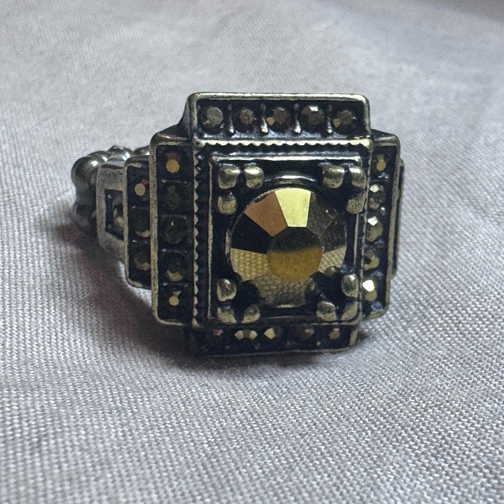 Vintage Style Brass and incandescent Ring